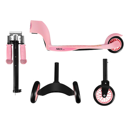 2-in-1 Pink Scooter for Kids