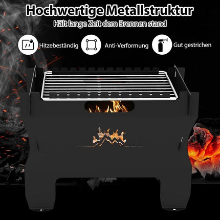 2-in-1 Portable Charcoal & Gas Grill with Stainless Rack