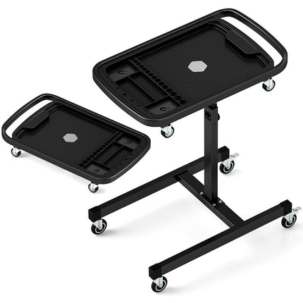 2 in 1 Rollable Tool Table with Removable Compartment Height Adjustable Work Table