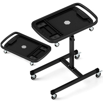 2 in 1 Rollable Tool Table with Removable Compartment Height Adjustable Work Table