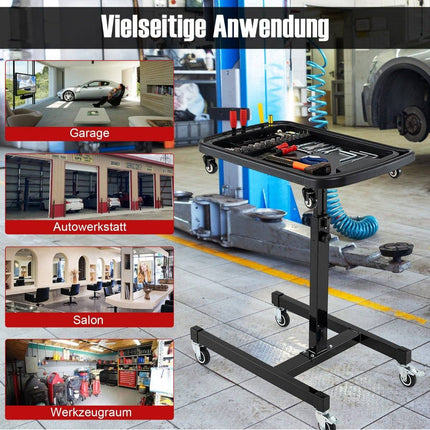 2 in 1 Rollable Tool Table with Removable Compartment Height Adjustable Work Table