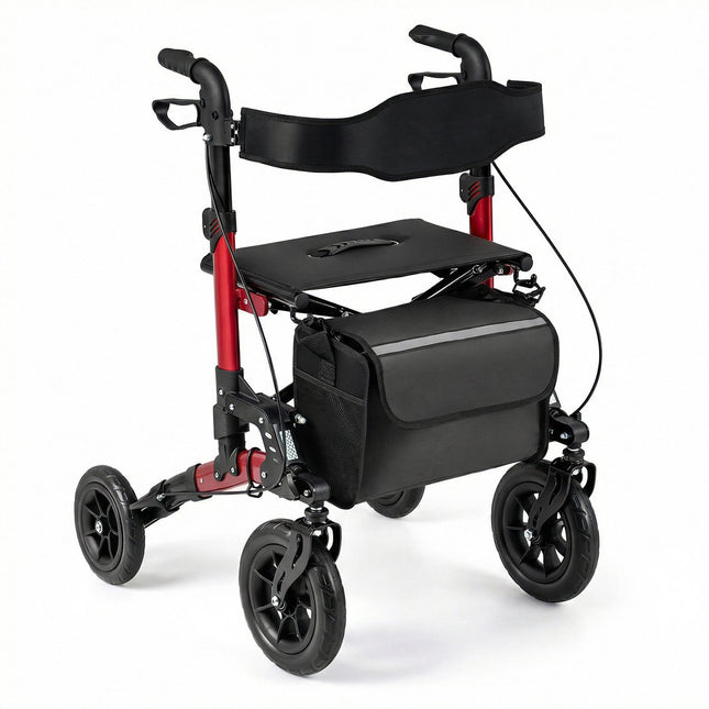 2-in-1 Rollator & Wheelchair, Foldable, Supports 136 kg