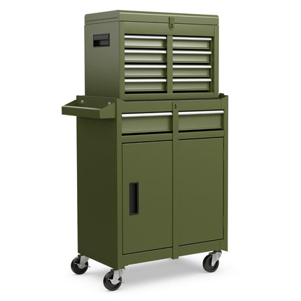 2-in-1 Rolling Tool Chest with 5 Drawers, 100kg Capacity