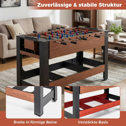 2-in-1 Rotating Game Table – Foosball & Billiards, 138 cm