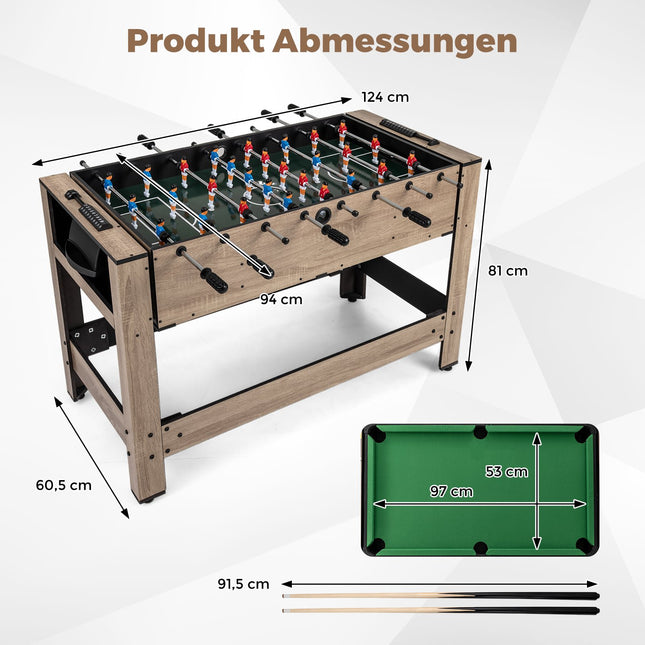 2-in-1 draaibare speeltafel - tafelvoetbal- en biljartset