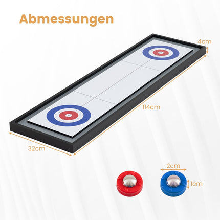 2-in-1 Shuffleboard & Curling Table Game, 114 cm, Portable