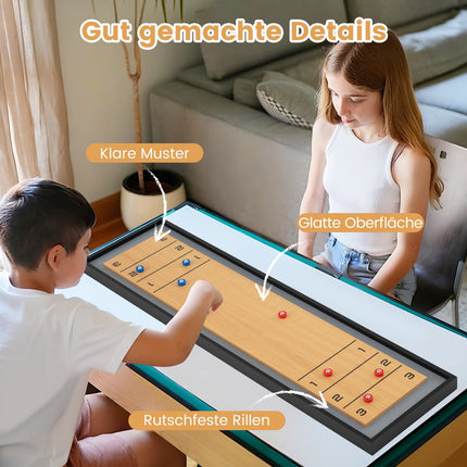 2-in-1 Shuffleboard & Curling Table Game, 114 cm, Portable