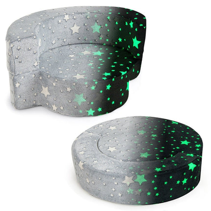 2-in-1 Toddler Sofa, Glows in Dark, Removable Cover