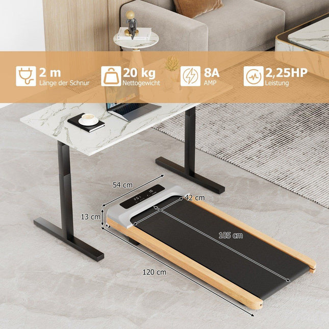 2-in-1 loopband 2,25 pk loopmat onder bureau 1-6 km/u met afstandsbediening draagbaar 120 x 54 x 13 cm
