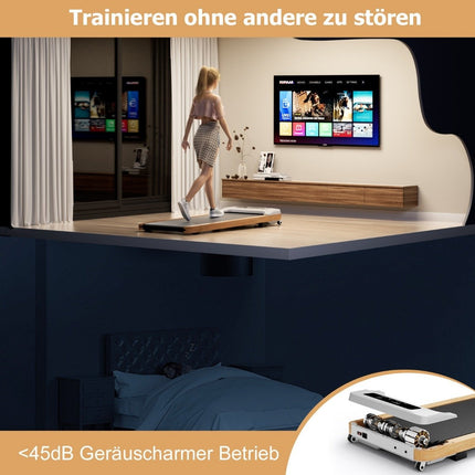 2 in 1 Treadmill 2.25HP Walking Pad Under Desk 1-6km/h with Remote Control Portable 120 x 54 x 13 cm