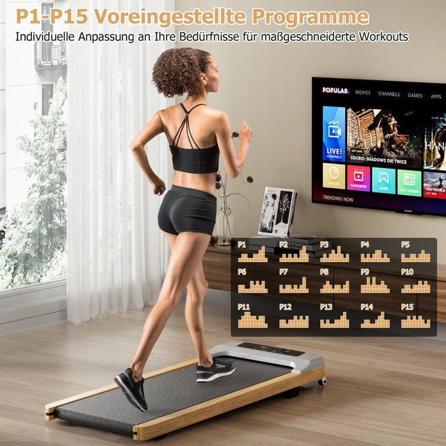 2-in-1 loopband 2,25 pk loopmat onder bureau 1-6 km/u met afstandsbediening draagbaar 120 x 54 x 13 cm