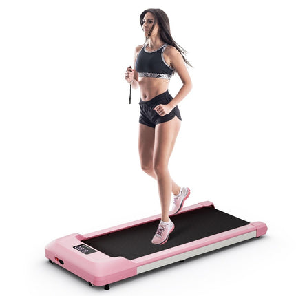 2 in 1 Treadmill Under Desk Walking Pad with LED Display 122 x 53 x 15 cm Pink