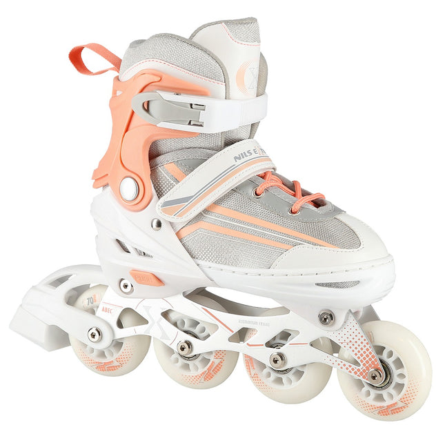 2-in-1 White/Pink Inline & Ice Skates, Size L (39-43)
