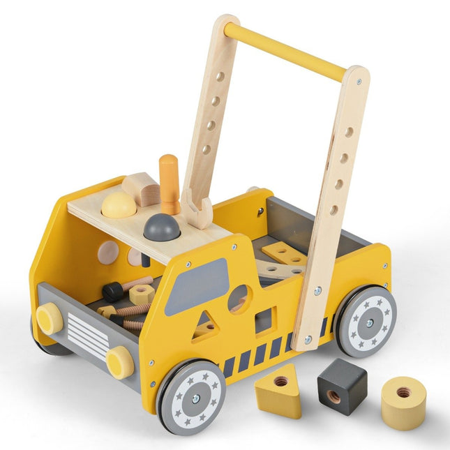 2-in-1 Wooden Baby Walker with Multi-Activity Center Baby Walker Baby Walker