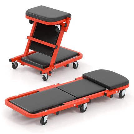 2-in-1 Workshop Creeper Seat, 6 Wheels, 160kg Capacity