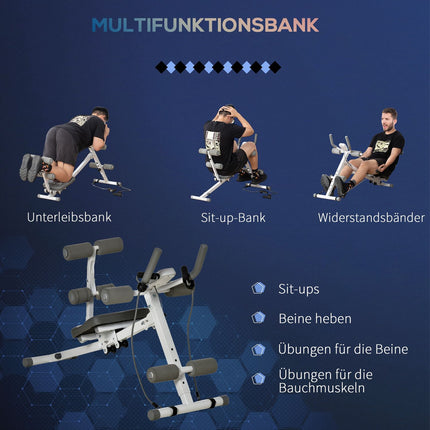 Adjustable ab bench, LCD screen, steel, 100 kg capacity