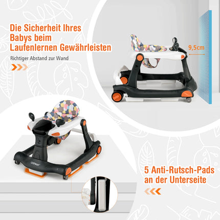 2 in 1 baby walker folding baby walker black