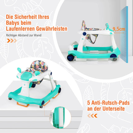 2 in 1 baby walker folding baby walker green