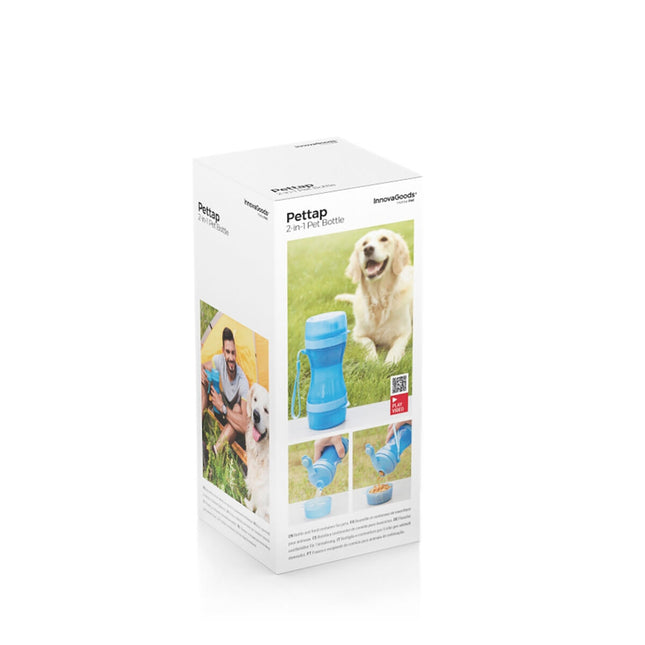 2-in-1 bottle with water and food containers for pets Pettap InnovaGoods