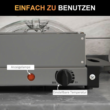 2-in-1 buffetwarmer 6,8L warmhoudplaat 300 Watt roestvrij staal voedselwarmer zilver