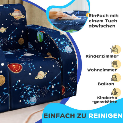 Children's folding sofa chair - horizontal, planetary design