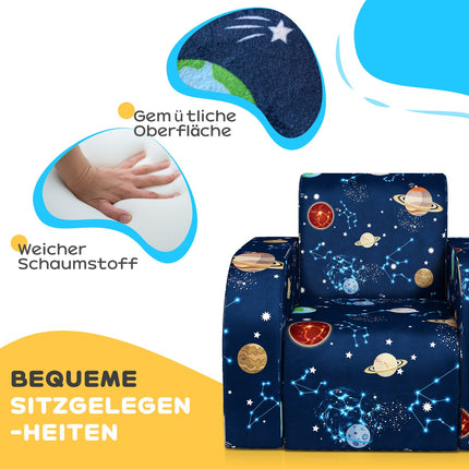 Children's folding sofa chair - horizontal, planetary design