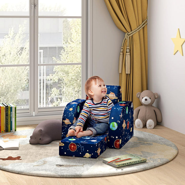 Children's folding sofa chair - horizontal, planetary design