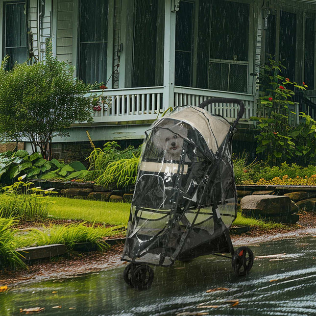 Collapsible 2-in-1 pet stroller with rain cover for cats and dogs up to 10 kg