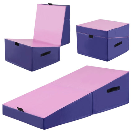 2 in 1 gymnastics mat with carrying handle Slanted gymnastics mat Wedge-shaped soft floor mat