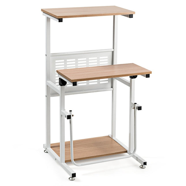 2-in-1 office table with height-adjustable table top for presentations 55 x 53 x 98 cm
