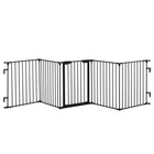 Puppy cage & collapsible barrier with door, metal, black