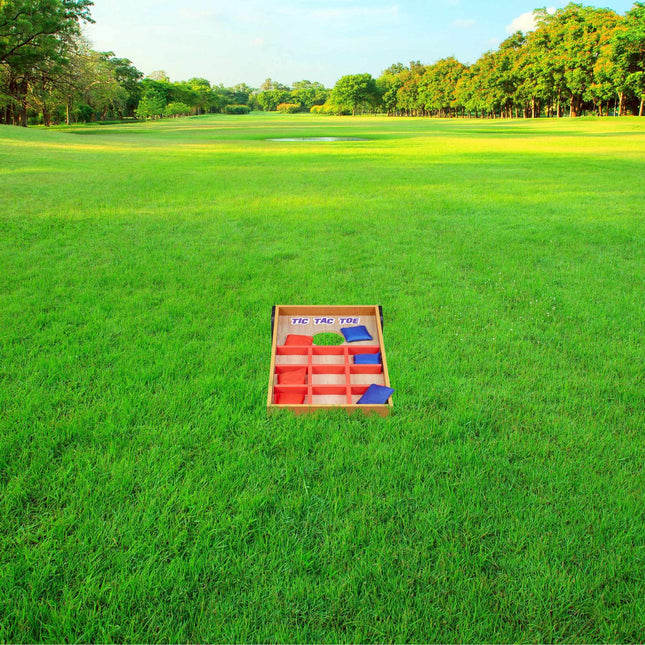 2-in-1 werpspel cornhole & drie op een rij
