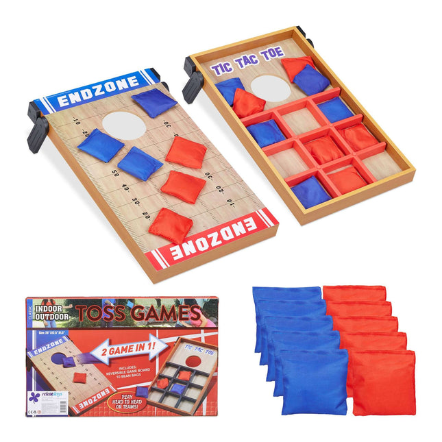 2-in-1 werpspel cornhole & drie op een rij