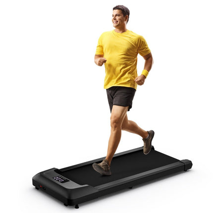 2 in 1 treadmill under desk walking pad with LED display 122 x 53 x 15 cm black