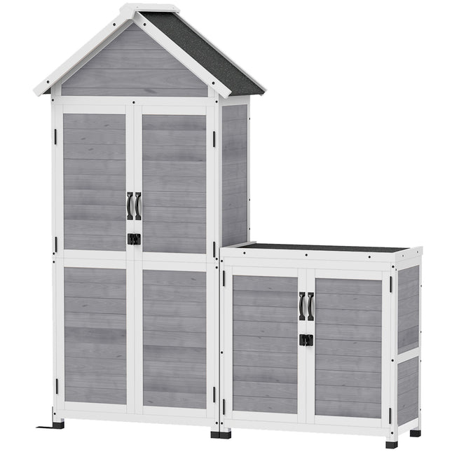 2-in-1 wooden tool shed, lockable, weatherproof, 89x51x182cm