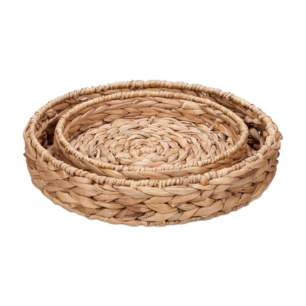 2-part tray set made of water hyacinth