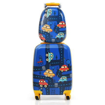 2-piece children's suitcase set hard case & backpack 33 x 22 x 51 cm dark blue