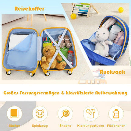 2-piece children's suitcase set hard case & backpack 33 x 22 x 51 cm dark blue