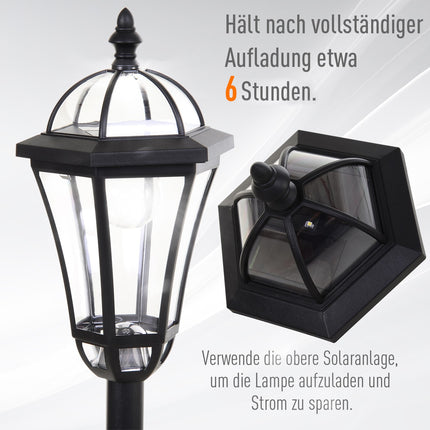 Solar LED Street Light, IP44 Waterproof, Energy Efficient, Black