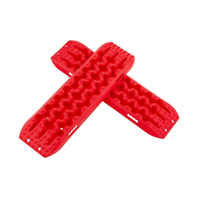 2 pieces traction aid sand sheets off-road tire ladder for sand/mud/snow 107 x 31 x 7 cm red