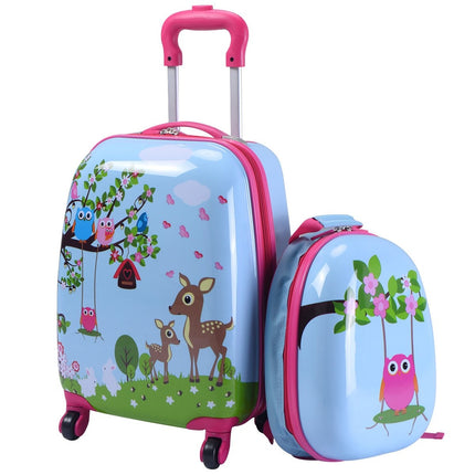 2-piece suitcase set children's luggage 16'' suitcase + 12'' backpack