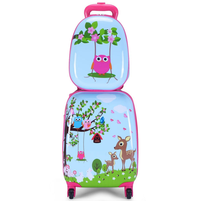 2-piece suitcase set children's luggage 16'' suitcase + 12'' backpack
