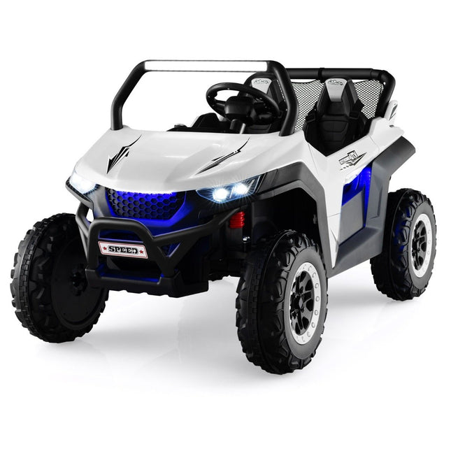 2-seater 12V children's car with music and headlights 118 x 74 x 71 cm-White
