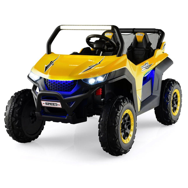 2 seater 12V children's car with music and headlights 118 x 74 x 71 cm-yellow