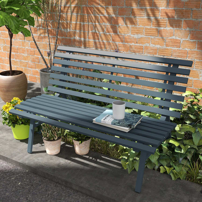 2-seater aluminum garden bench, weatherproof and UV-resistant