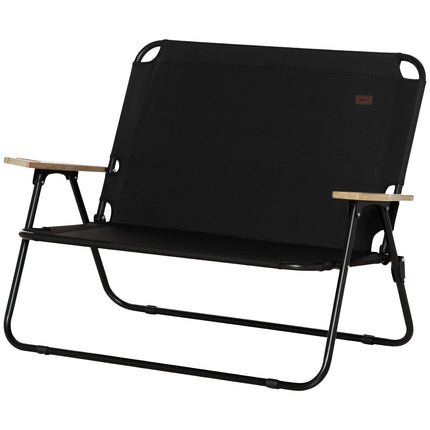 2-seater folding camping chair, portable with cup holder
