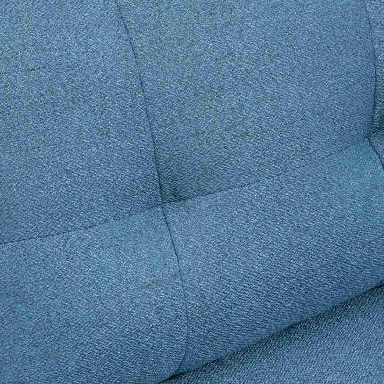 Modern dark blue 2-seater sofa with thick cushions
