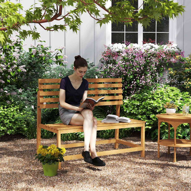 Garden bench in 2-seater teak with convertible backrest