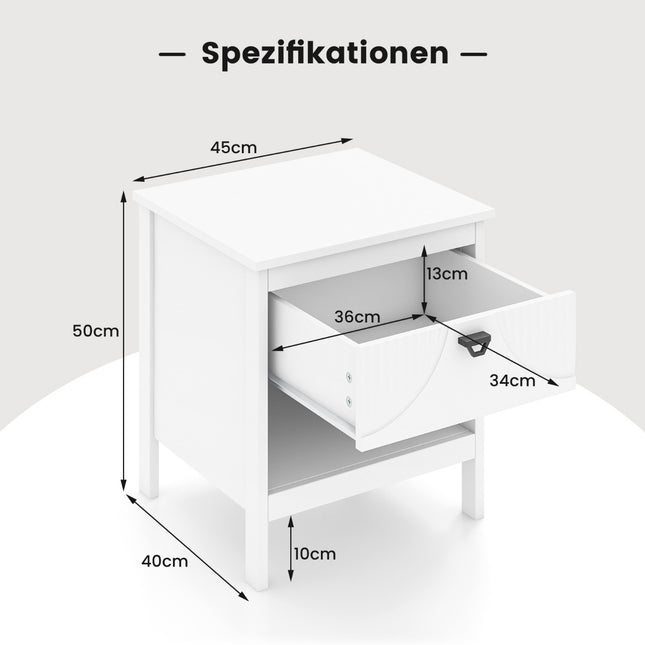 2 tier bedside table with drawer & open shelf side table wooden nightstand sofa table