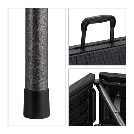 2x Folding Benches Black